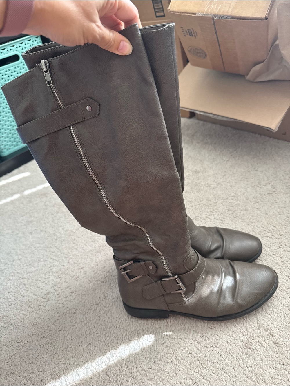Rampage Knee-High Boots with Buckle Detail